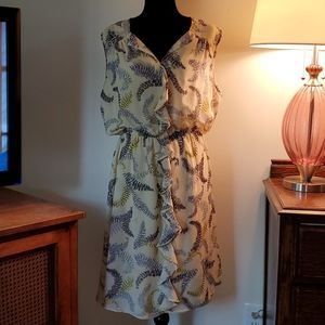 Sleeveless floral dress with full slip